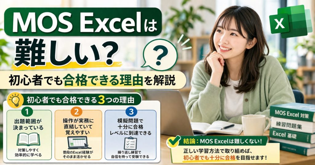MOS Excelは難しい？初心者でも合格できる理由を解説