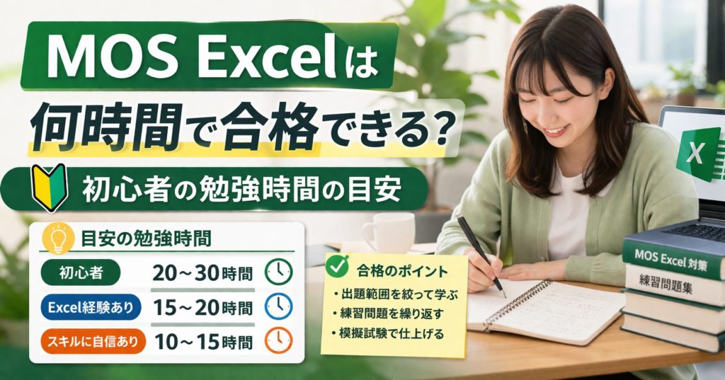 MOS Excelは何時間で合格できる？初心者の勉強時間の目安